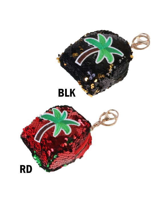 Sequin Palm Tree Scale “Color Changing” Coin Purse